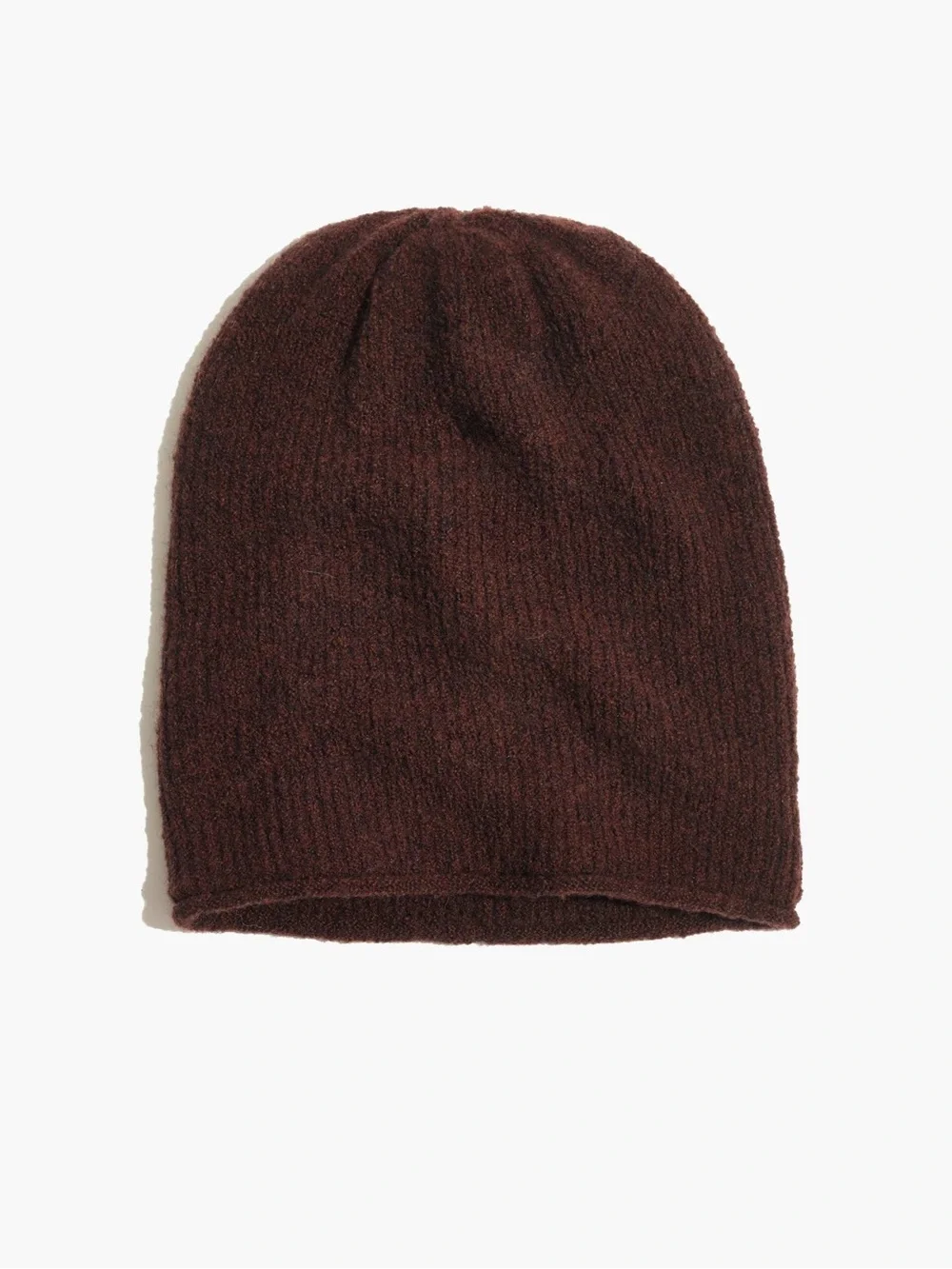 Madewell Kent Coziest Yarn Wool Blend Heather Cabernet Brown Beanie EUC One Size